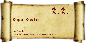 Kopp Kevin névjegykártya