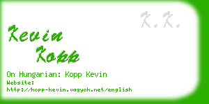 kevin kopp business card